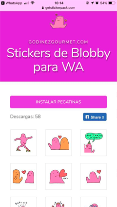 Stickers Blobby Oh No de Alex Norris para WhatsApp 