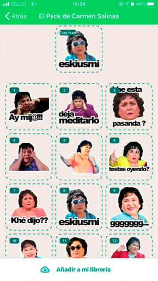 Stickers con El Pack de Carmen Salinas para WhatsApp 