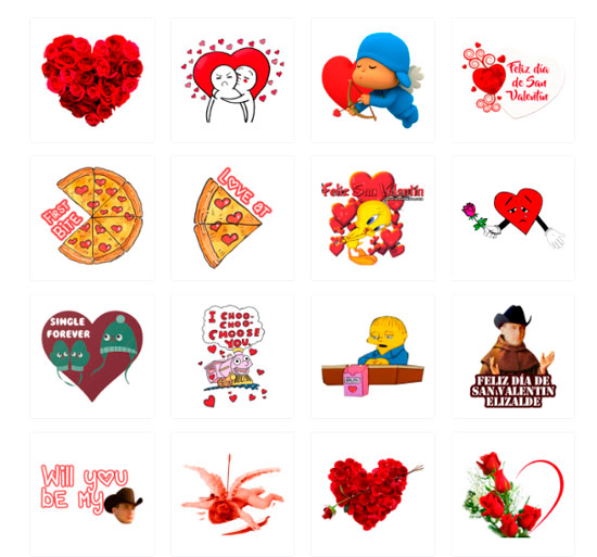 Stickers Para San Valentin Amor