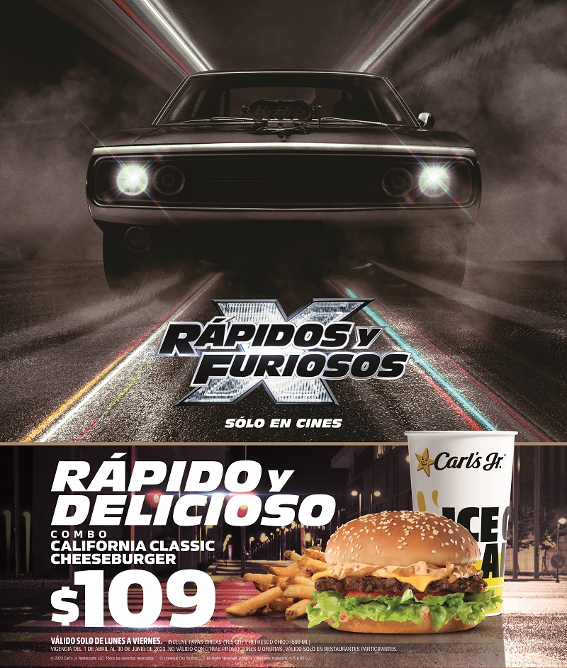 Hambre Furiosa Llega El Nuevo Combo De Carls Jr Basado En Fast And Furious X Godinez Gourmet